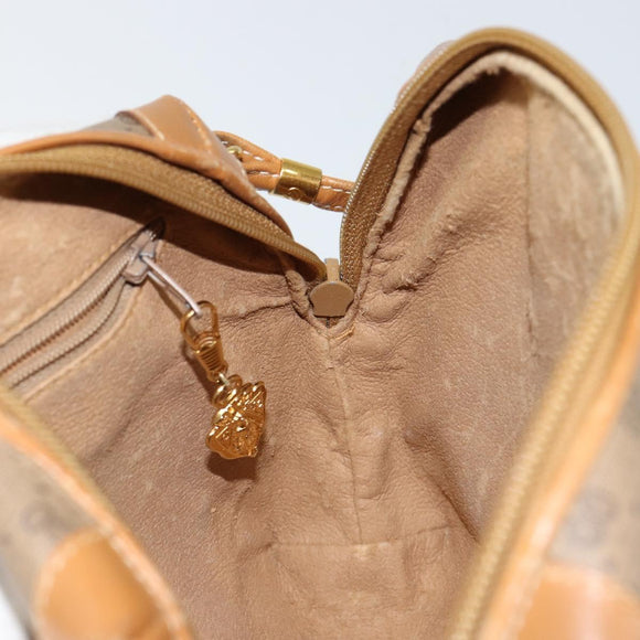 GUCCI Micro GG Canvas Shoulder Bag PVC Leather Brown Auth sw1591