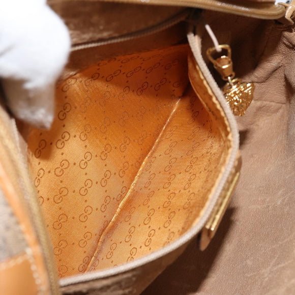 GUCCI Micro GG Canvas Shoulder Bag PVC Leather Brown Auth sw1591