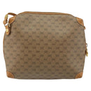 GUCCI Micro GG Canvas Shoulder Bag PVC Leather Brown Auth sw1591-2