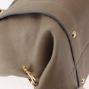 Salvatore Ferragamo Gancini Hand Bag Leather 2way Beige Gold Auth sw1593-15