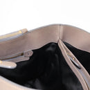 Salvatore Ferragamo Gancini Hand Bag Leather 2way Beige Gold Auth sw1593-20