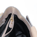 Salvatore Ferragamo Gancini Hand Bag Leather 2way Beige Gold Auth sw1593-24