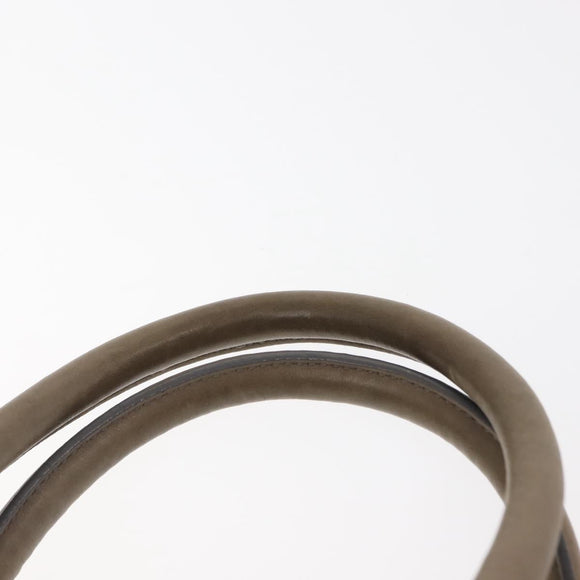 Salvatore Ferragamo Gancini Hand Bag Leather 2way Beige Gold Auth sw1593