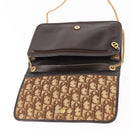 Christian Dior Trotter Canvas Chain Shoulder Bag Brown Auth sw1595-15