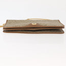 Christian Dior Honeycomb Canvas Chain Shoulder Bag PVC Leather Beige Auth sw1596-5