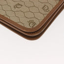 Christian Dior Honeycomb Canvas Chain Shoulder Bag PVC Leather Beige Auth sw1596-10