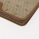 Christian Dior Honeycomb Canvas Chain Shoulder Bag PVC Leather Beige Auth sw1596-14