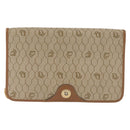 Christian Dior Honeycomb Canvas Chain Shoulder Bag PVC Leather Beige Auth sw1596-13