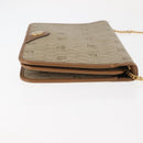 Christian Dior Honeycomb Canvas Chain Shoulder Bag PVC Leather Beige Auth sw1596-3