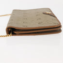 Christian Dior Honeycomb Canvas Chain Shoulder Bag PVC Leather Beige Auth sw1596-4