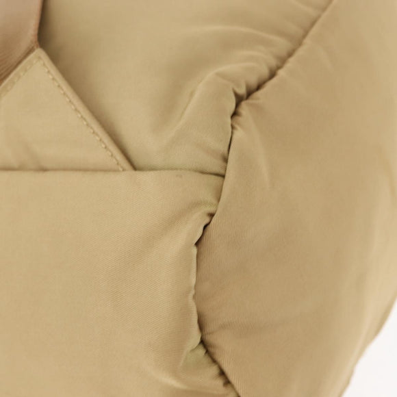 PRADA Backpack Nylon Beige Silver Auth sw1597