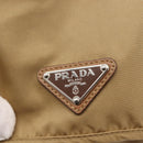PRADA Backpack Nylon Beige Silver Auth sw1597-20