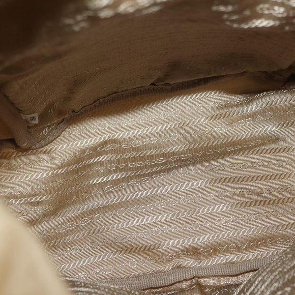 PRADA Backpack Nylon Beige Silver Auth sw1597