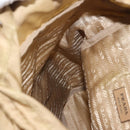 PRADA Backpack Nylon Beige Silver Auth sw1597-23