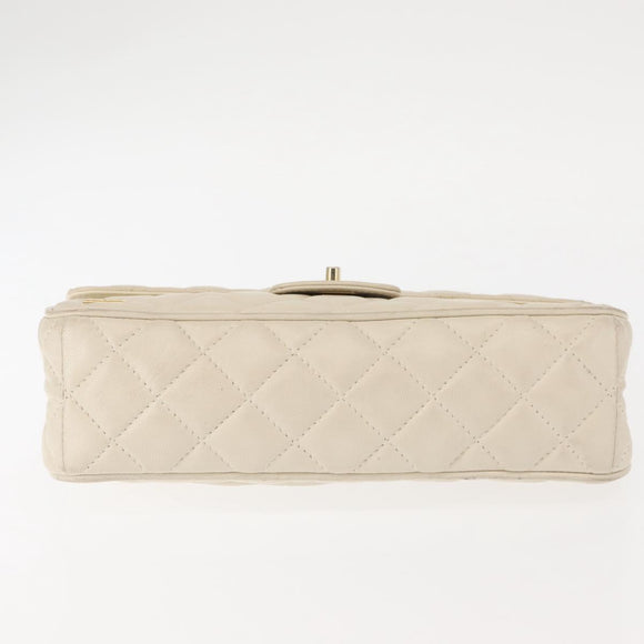 GIVENCHY Chain Shoulder Bag Leather White Auth sw1598