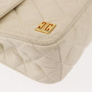 GIVENCHY Chain Shoulder Bag Leather White Auth sw1598-9