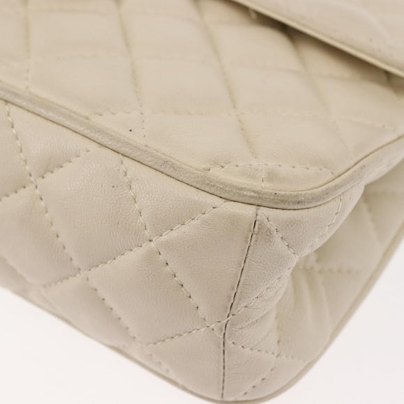 GIVENCHY Chain Shoulder Bag Leather White Auth sw1598