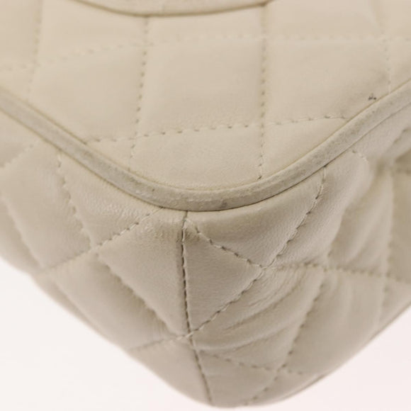 GIVENCHY Chain Shoulder Bag Leather White Auth sw1598