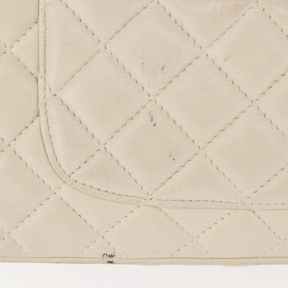 GIVENCHY Chain Shoulder Bag Leather White Auth sw1598