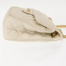 GIVENCHY Chain Shoulder Bag Leather White Auth sw1598-4