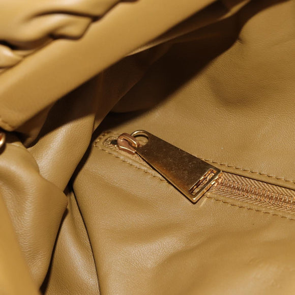 BOTTEGA VENETA Body Bag Leather Gold Khaki Auth sw1602M