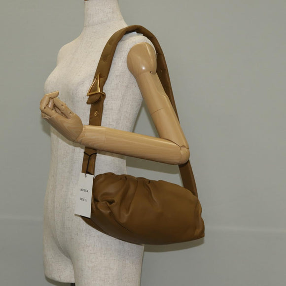 BOTTEGA VENETA Crossbodytas Leer Goud Kaki Auth sw1602M
