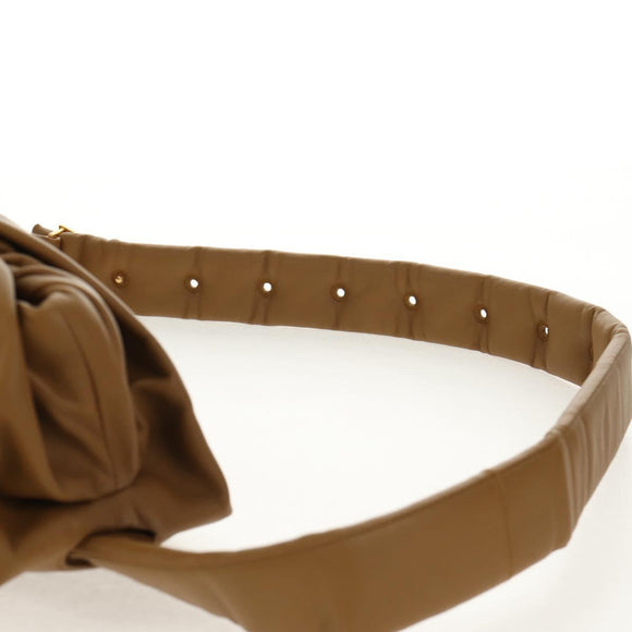 BOTTEGA VENETA Crossbodytas Leer Goud Kaki Auth sw1602M