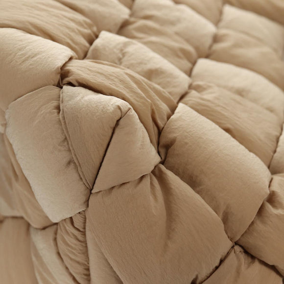 BOTTEGA VENETA Cassette Padded INTRECCIATO Bag Nylon Beige 670207 Auth sw1603M