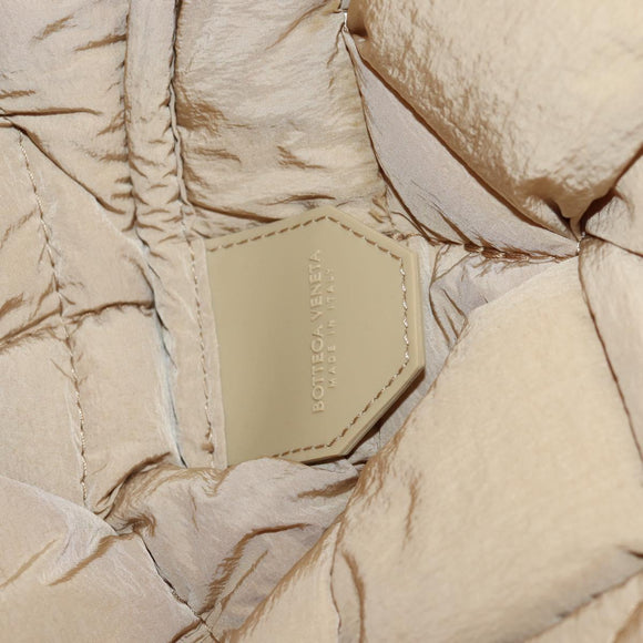 BOTTEGA VENETA Cassette Padded INTRECCIATO Bag Nylon Beige 670207 Auth sw1603M