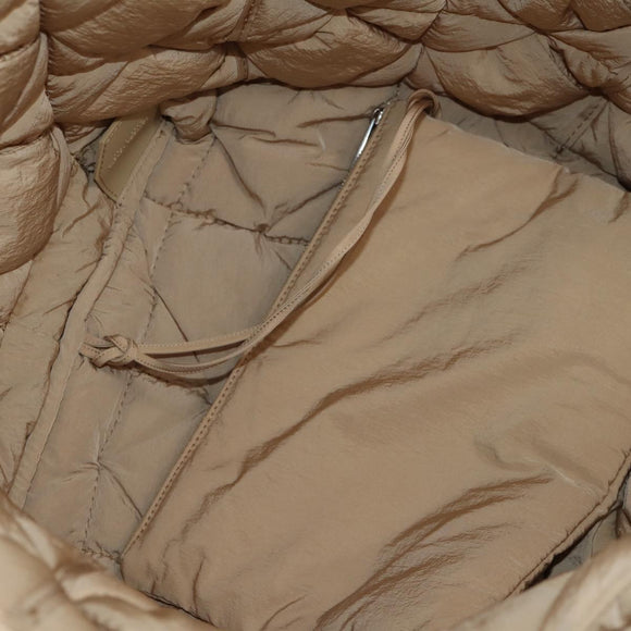 BOTTEGA VENETA Cassette Padded INTRECCIATO Bag Nylon Beige 670207 Auth sw1603M