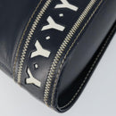 SAINT LAURENT Y Motif Hand Bag Leather 2way Navy Gold Auth sw1605-10