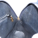 SAINT LAURENT Y Motif Hand Bag Leather 2way Navy Gold Auth sw1605-19