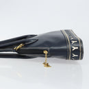 SAINT LAURENT Y Motif Hand Bag Leather 2way Navy Gold Auth sw1605-4