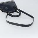 SAINT LAURENT Y Motif Hand Bag Leather 2way Navy Gold Auth sw1605-9