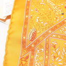 HERMES Gavroche 45 Scarf ""Peuple du Vent"" Silk Orange Auth sw1607-6