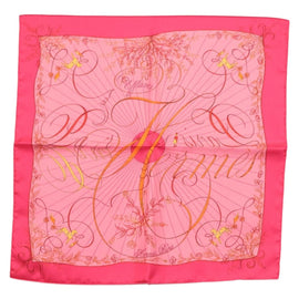 HERMES Carre 40 Scarf ""Effluves"" Silk Fuchsia Auth sw1608