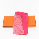 HERMES Carre 40 Scarf ""Effluves"" Silk Fuchsia Auth sw1608-11