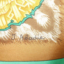 HERMES Carre 90 Scarf ""CASQUES et PLUMETS"" Silk Green Auth sw1609-11