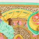 HERMES Carre 90 Scarf ""CASQUES et PLUMETS"" Silk Green Auth sw1609-3