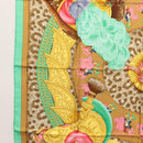 HERMES Carre 90 Scarf ""CASQUES et PLUMETS"" Silk Green Auth sw1609-5