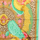 HERMES Carre 90 Scarf ""CASQUES et PLUMETS"" Silk Green Auth sw1609-7