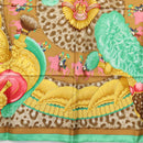 HERMES Carre 90 Scarf ""CASQUES et PLUMETS"" Silk Green Auth sw1609-9