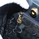 Salvatore Ferragamo Tote Bag Embossed Leather Navy Auth sw161-19