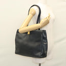 Salvatore Ferragamo Tote Bag Embossed Leather Navy Auth sw161-21