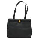 Salvatore Ferragamo Tote Bag Embossed Leather Navy Auth sw161-13