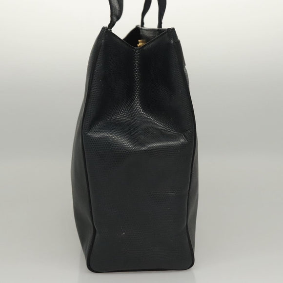 Salvatore Ferragamo Tote Bag Embossed Leather Navy Auth sw161