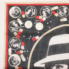 CHANEL COCO Mark Scarf Cotton Black CC Auth sw1610 - 0