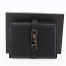 GUCCI Jackie Day Planner Cover Leather Black Silver 29966 1147 Auth sw1611-12