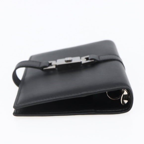 GUCCI Jackie Day Planner Cover Leather Black Silver 29966 1147 Auth sw1611