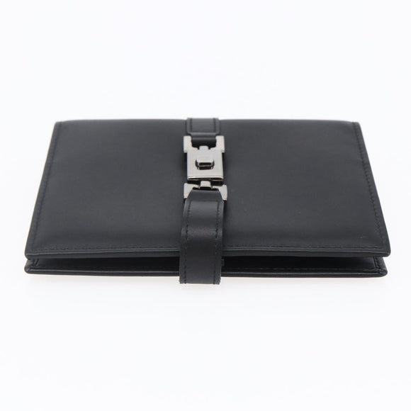 GUCCI Jackie Day Planner Cover Leather Black Silver 29966 1147 Auth sw1611